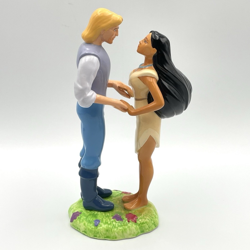 Vtg ENESCO Disney Pocahontas & John Smith Double Figurine #155373 Ceramic EUC